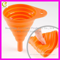 Kitchen tools eco-friendly food grade coloful silicone foldable funnel for household
